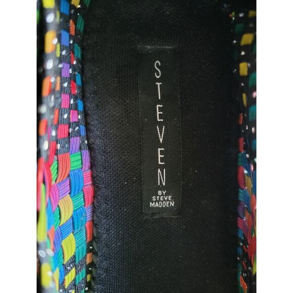 Steve Madden Brice Mary Jane Women’s 10 Multicolor Woven Platform Wedge Comfort - Picture 5 of 7